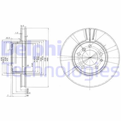 BG2434 DELPHI Тормозной диск