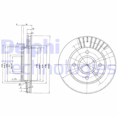 BG2440 DELPHI Тормозной диск