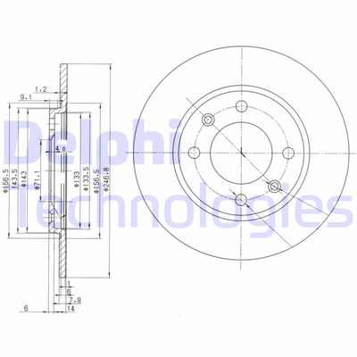 BG2445 DELPHI Тормозной диск