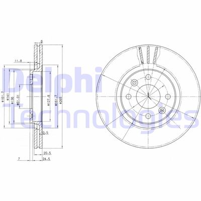 BG2448 DELPHI Тормозной диск