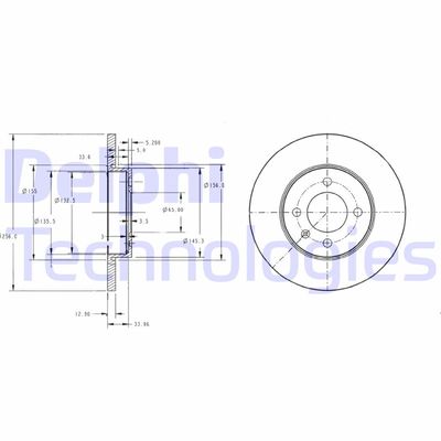 BG2454 DELPHI Тормозной диск