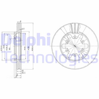 BG2457 DELPHI Тормозной диск