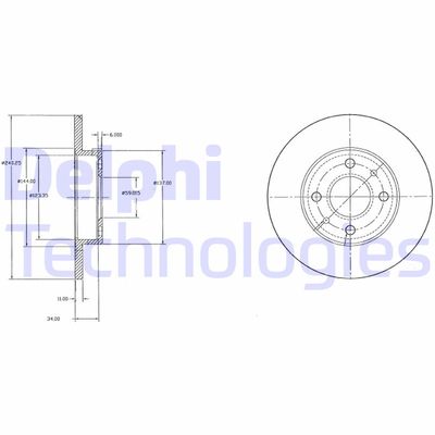 BG2458C DELPHI Тормозной диск