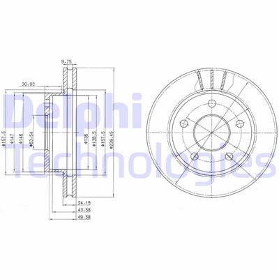 BG2472 DELPHI Тормозной диск