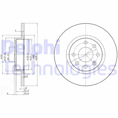 BG2496 DELPHI Тормозной диск