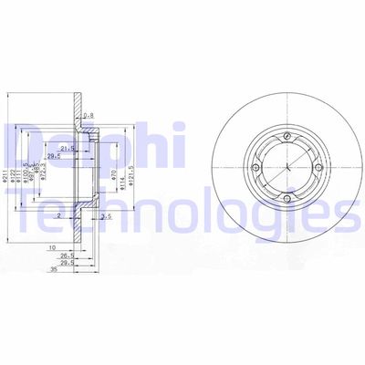 BG2533 DELPHI Тормозной диск