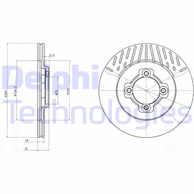 BG2554 DELPHI Тормозной диск