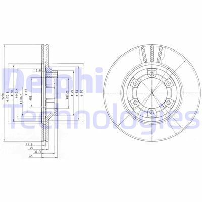 BG2558 DELPHI Тормозной диск