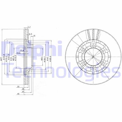 BG2561 DELPHI Тормозной диск