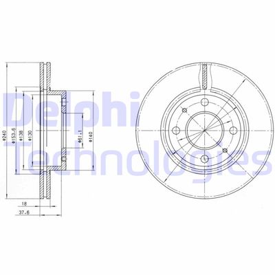 BG2565 DELPHI Тормозной диск