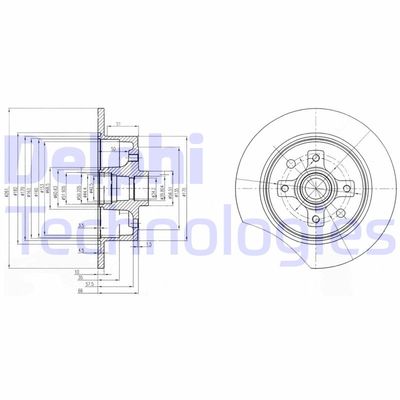 BG2571 DELPHI Тормозной диск