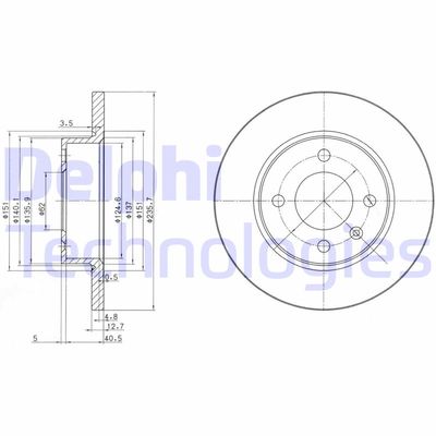 BG2576 DELPHI Тормозной диск