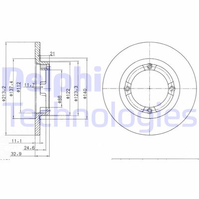 BG2580 DELPHI Тормозной диск