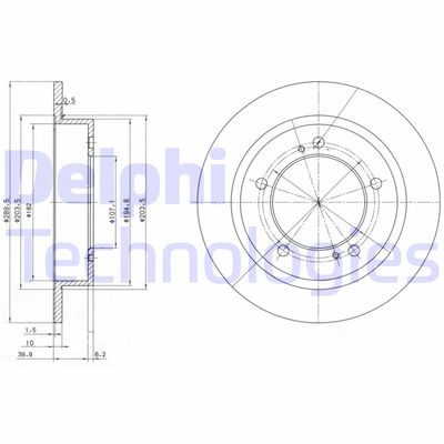 BG2584 DELPHI Тормозной диск