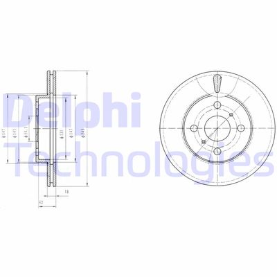 BG2588 DELPHI Тормозной диск