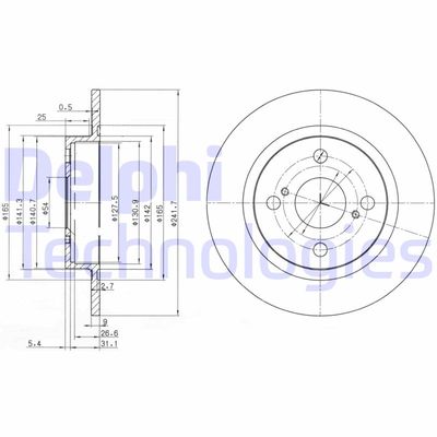 BG2598 DELPHI Тормозной диск