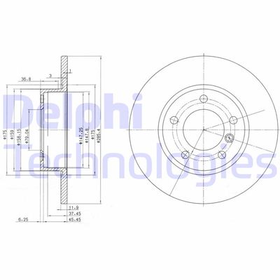 BG2622 DELPHI Тормозной диск