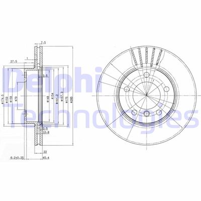 BG2623 DELPHI Тормозной диск