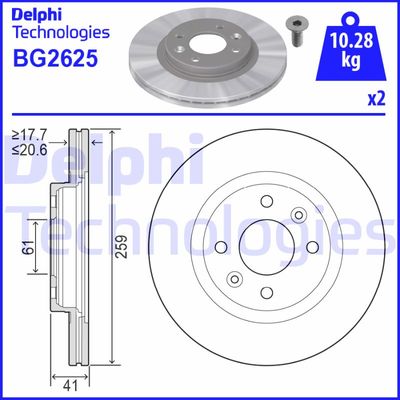 BG2625 DELPHI Тормозной диск