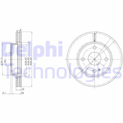 BG2629 DELPHI Тормозной диск