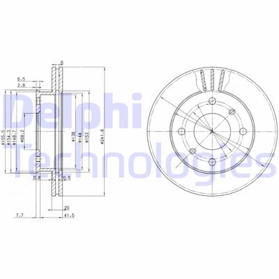 BG2632 DELPHI Тормозной диск