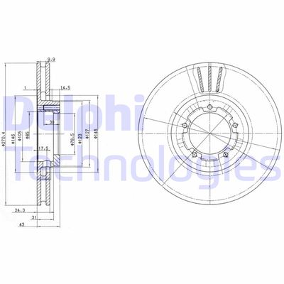 BG2663 DELPHI Тормозной диск