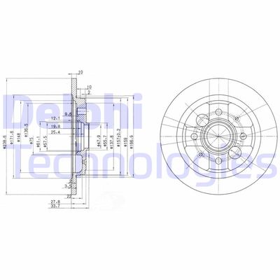 BG2667 DELPHI Тормозной диск