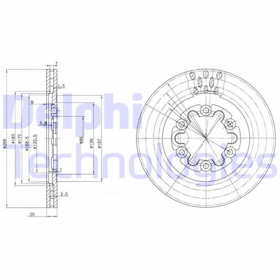 BG2678 DELPHI Тормозной диск