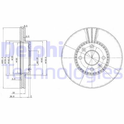 BG2693 DELPHI Тормозной диск