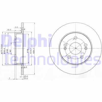 BG2698 DELPHI Тормозной диск