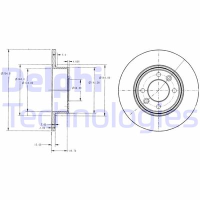 BG2703 DELPHI Тормозной диск