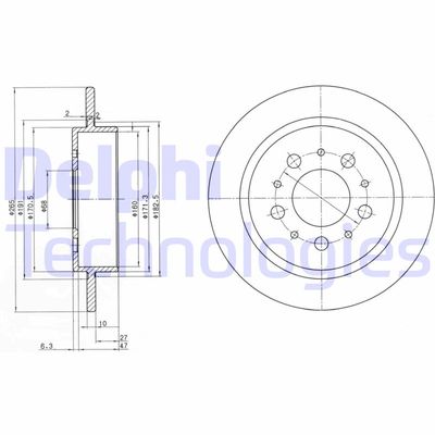 BG2718 DELPHI Тормозной диск