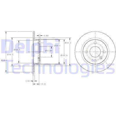 BG2732 DELPHI Тормозной диск