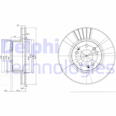 BG2737 DELPHI Тормозной диск