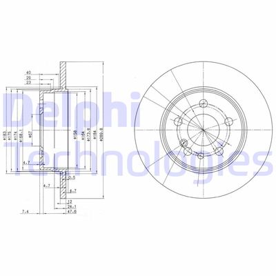 BG2738 DELPHI Тормозной диск