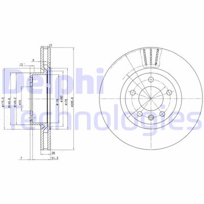 BG2742 DELPHI Тормозной диск