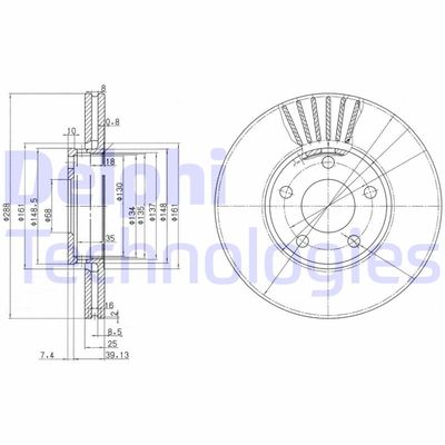 BG2745 DELPHI Тормозной диск