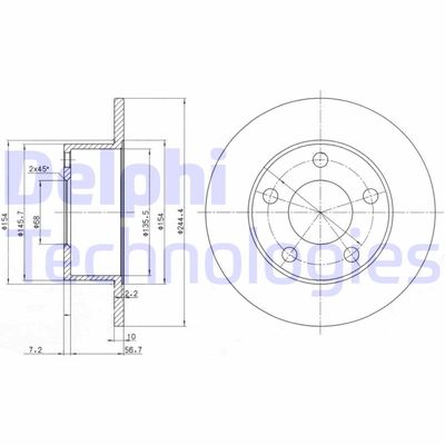 BG2746 DELPHI Тормозной диск