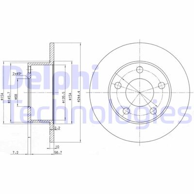 BG2746C DELPHI Тормозной диск