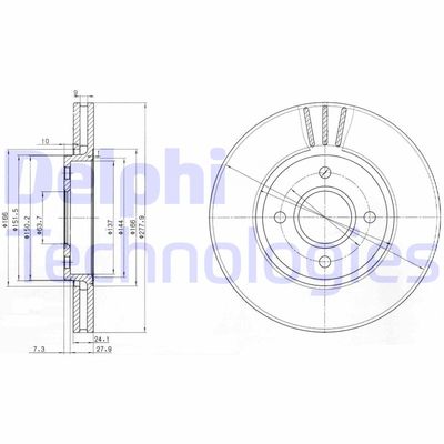 BG2757 DELPHI Тормозной диск