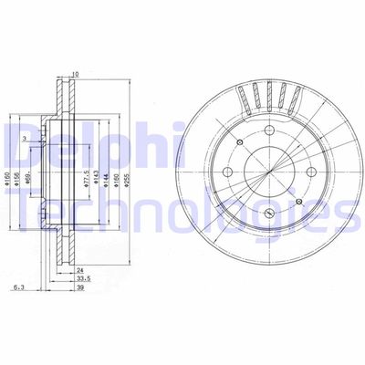 BG2763 DELPHI Тормозной диск