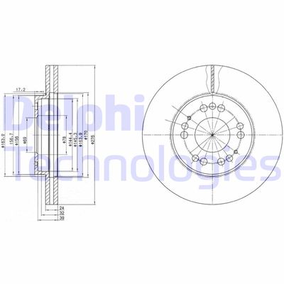 BG2765 DELPHI Тормозной диск