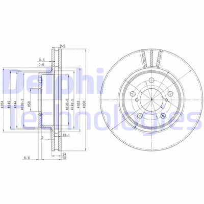 BG2767 DELPHI Тормозной диск