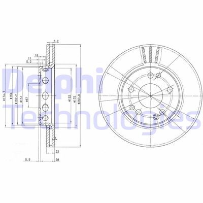 BG2771 DELPHI Тормозной диск