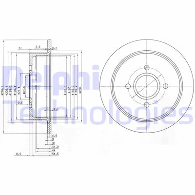 BG2781 DELPHI Тормозной диск