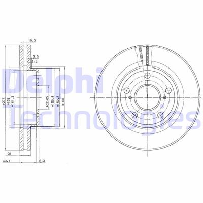 BG2782 DELPHI Тормозной диск