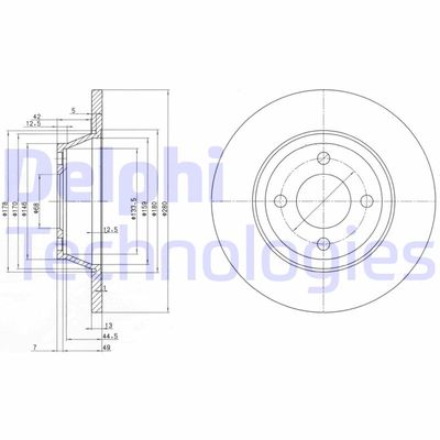 BG2783 DELPHI Тормозной диск