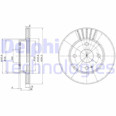 BG2802 DELPHI Тормозной диск