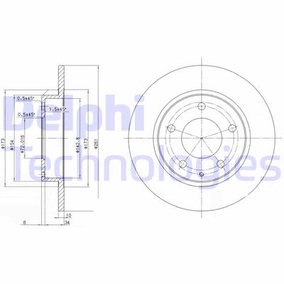 BG2806 DELPHI Тормозной диск