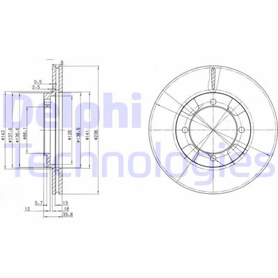 BG2808 DELPHI Тормозной диск